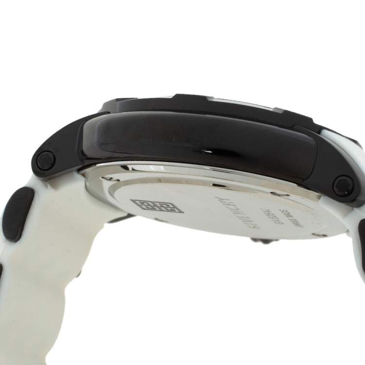 Pre Owned Givenchy Black PVD Coated Stainless Steel Silicon Rubber GV.5254J Men's Wristwatch 48 mm