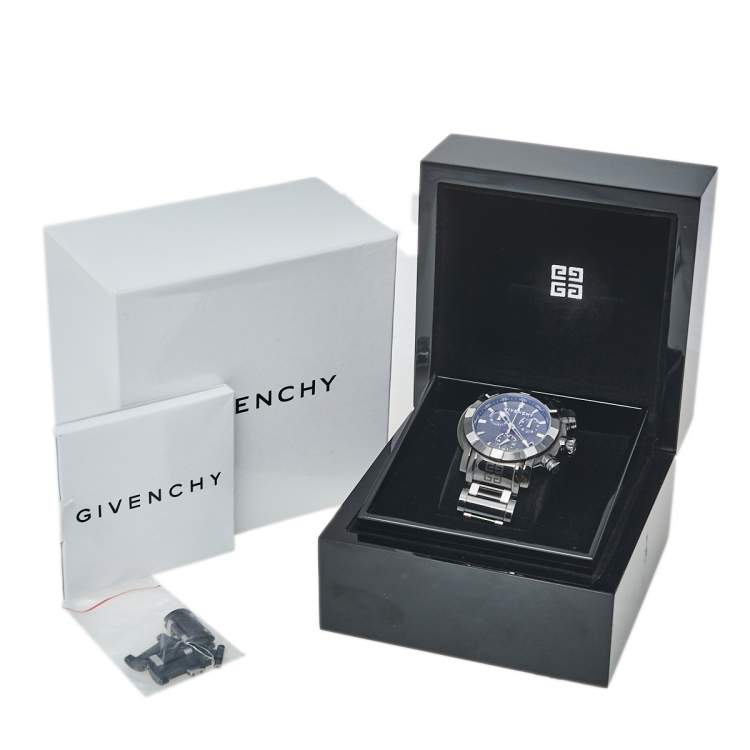 Pre Owned Givenchy Black PVD Coated Stainless Steel Chrono GV.5220J Men's Wristwatch 48 mm
