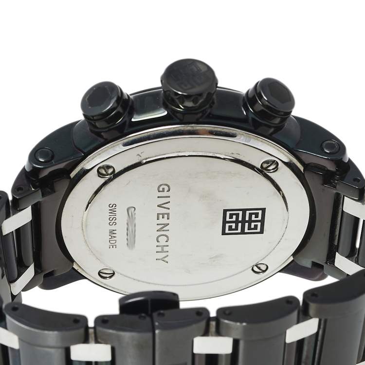 Pre Owned Givenchy Black PVD Coated Stainless Steel Chrono GV.5220J Men's Wristwatch 48 mm