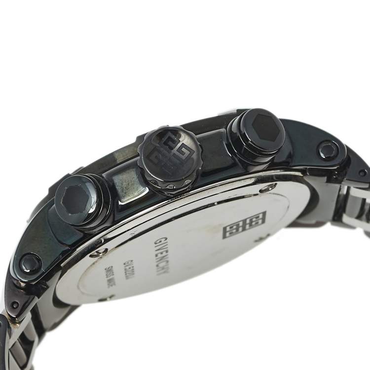 Pre Owned Givenchy Black PVD Coated Stainless Steel Chrono GV.5220J Men's Wristwatch 48 mm