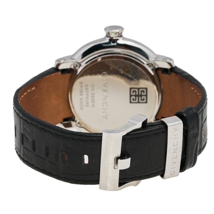 Pre Owned Givenchy White Stainless Steel GV.5202M Men's Wristwatch 44 mm