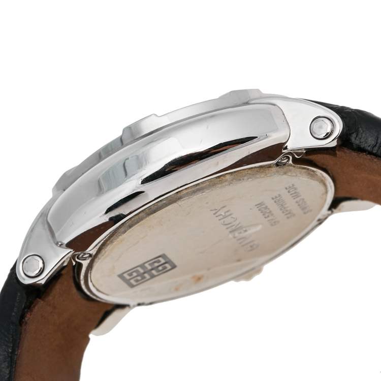 Pre Owned Givenchy White Stainless Steel GV.5202M Men's Wristwatch 44 mm