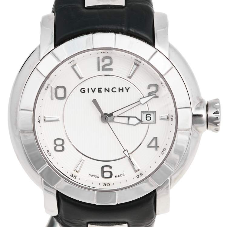 Pre Owned Givenchy White Stainless Steel GV.5202M Men's Wristwatch 44 mm
