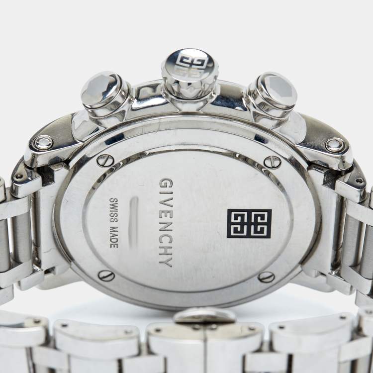 Pre Owned Givenchy Silver Stainless Steel GV.5220J Men's Wristwatch 48 mm