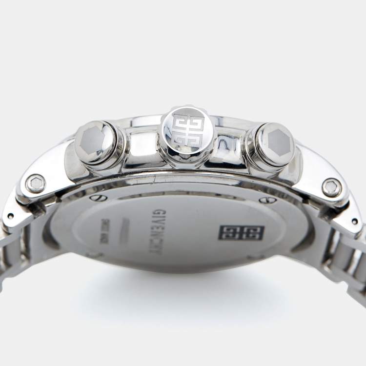 Pre Owned Givenchy Silver Stainless Steel GV.5220J Men's Wristwatch 48 mm