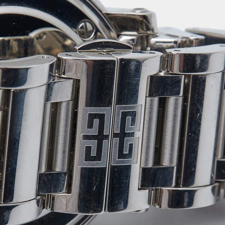 Pre Owned Givenchy Silver Stainless Steel GV.5220J Men's Wristwatch 48 mm