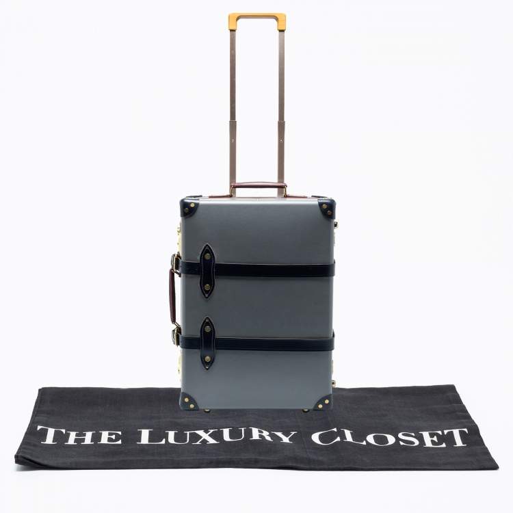 Pre Owned Globe Trotter Tricolor Fiber Board And Leather Centenary Carry On Suitcase