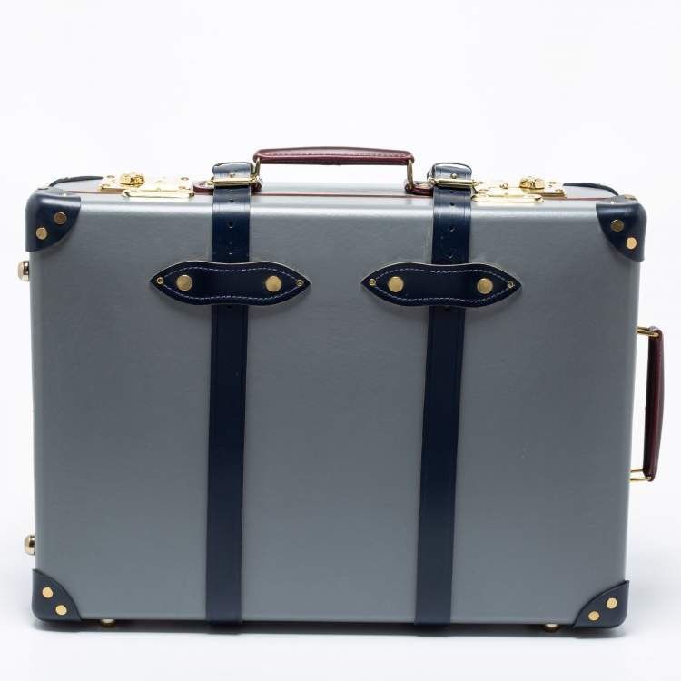 Pre Owned Globe Trotter Tricolor Fiber Board And Leather Centenary Carry On Suitcase