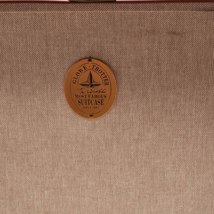 Pre Owned Globe-Trotter Tricolor Fiber Board And Leather Medium Centenary Check In Suitcase