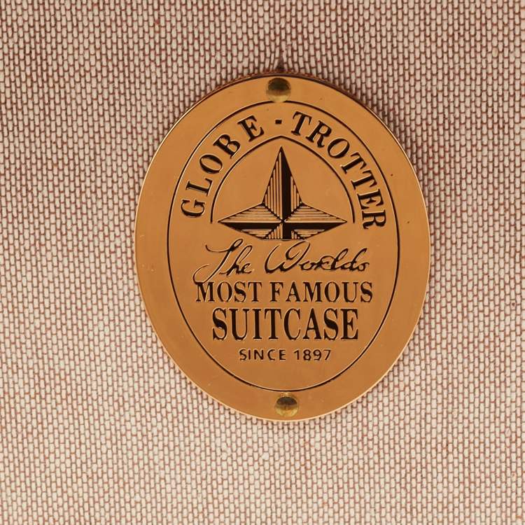 Pre Owned Globe-Trotter Tricolor Fiber Board And Leather Medium Centenary Check In Suitcase