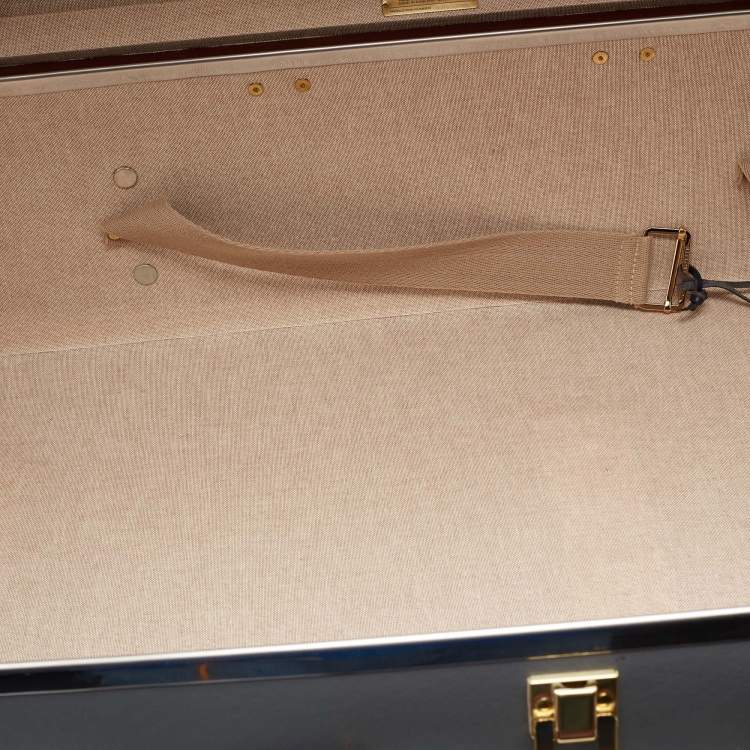 Pre Owned Globe-Trotter Tricolor Fiber Board And Leather Medium Centenary Check In Suitcase