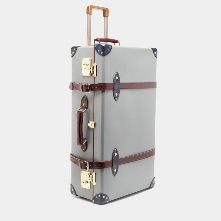 Pre Owned Globe-Trotter Tricolor Fiber Board And Leather Medium Centenary Check In Suitcase