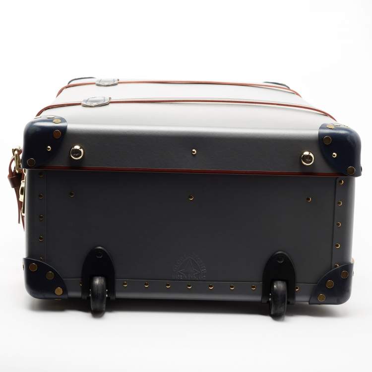 Pre Owned Globe-Trotter Tricolor Fiber Board And Leather Medium Centenary Check In Suitcase