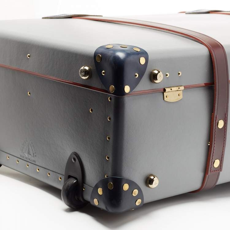 Pre Owned Globe-Trotter Tricolor Fiber Board And Leather Medium Centenary Check In Suitcase