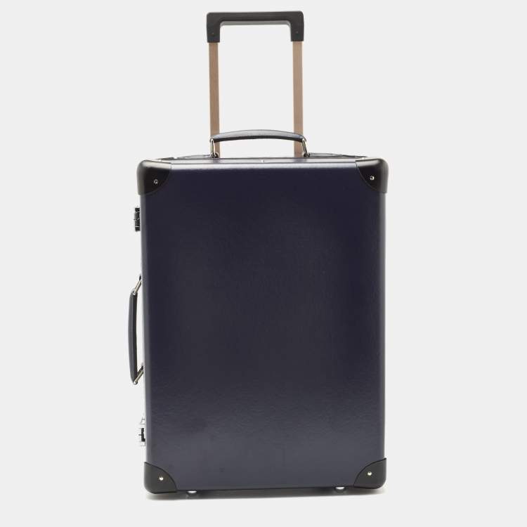 Pre Owned Globe-Trotter Navy Blue Fibreboard 2 Wheels Carry-On Suitcase 50