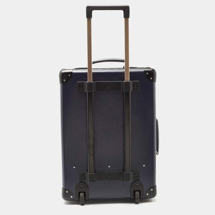 Pre Owned Globe-Trotter Navy Blue Fibreboard 2 Wheels Carry-On Suitcase 50