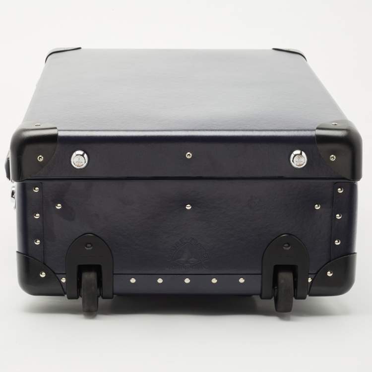 Pre Owned Globe-Trotter Navy Blue Fibreboard 2 Wheels Carry-On Suitcase 50