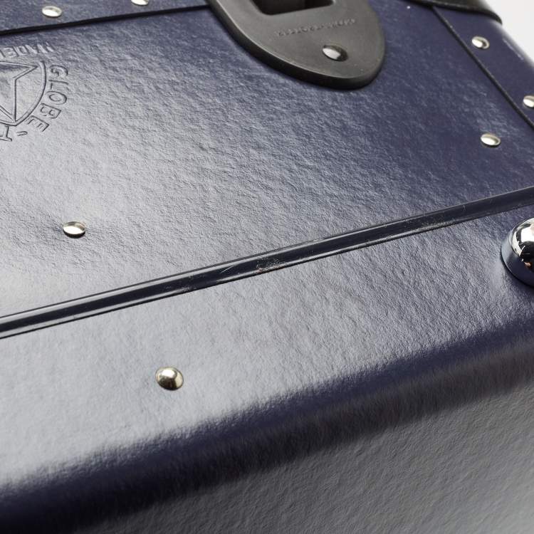 Pre Owned Globe-Trotter Navy Blue Fibreboard 2 Wheels Carry-On Suitcase 50