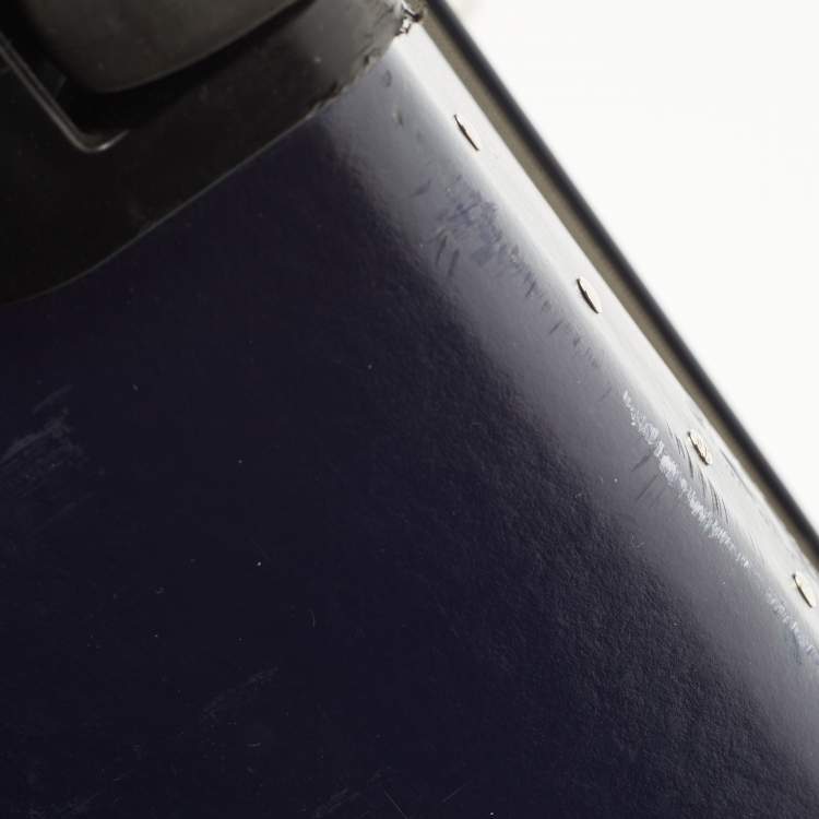 Pre Owned Globe-Trotter Navy Blue Fibreboard Large 2 Wheels Check-In Suitcase 