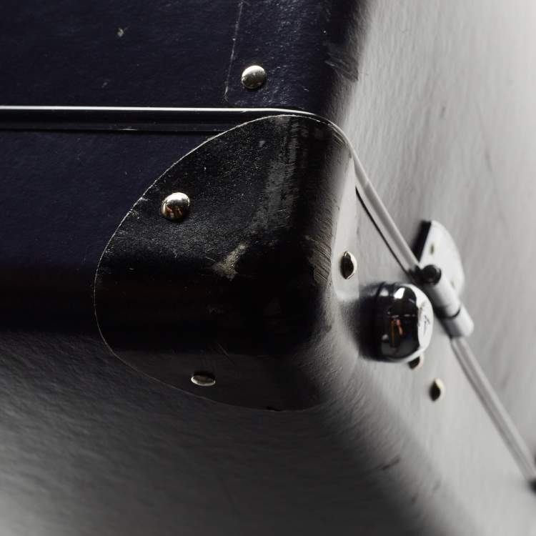 Pre Owned Globe-Trotter Navy Blue Fibreboard Large 2 Wheels Check-In Suitcase 