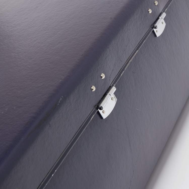 Pre Owned Globe-Trotter Navy Blue Fibreboard Large 2 Wheels Check-In Suitcase 