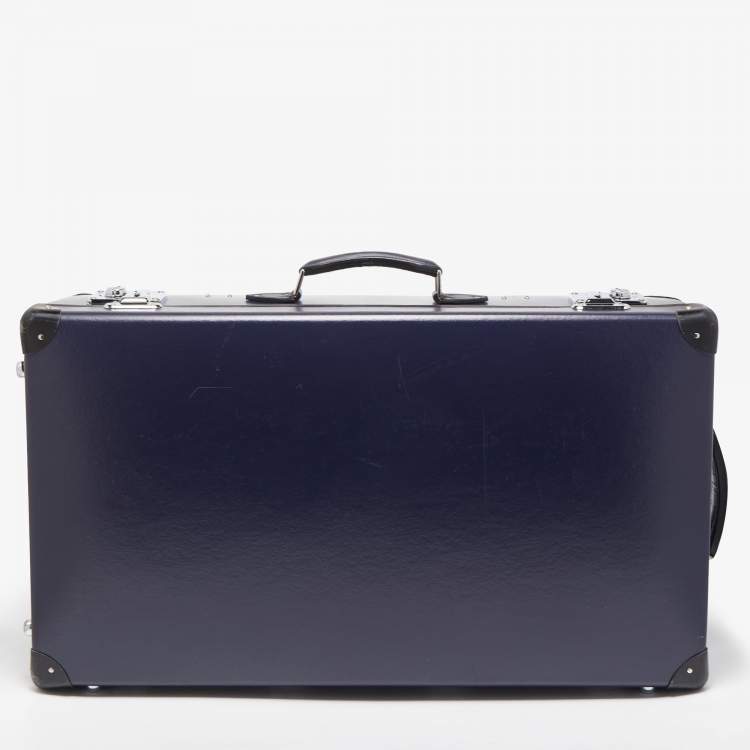 Pre Owned Globe-Trotter Navy Blue Fibreboard Large 2 Wheels Check-In Suitcase 