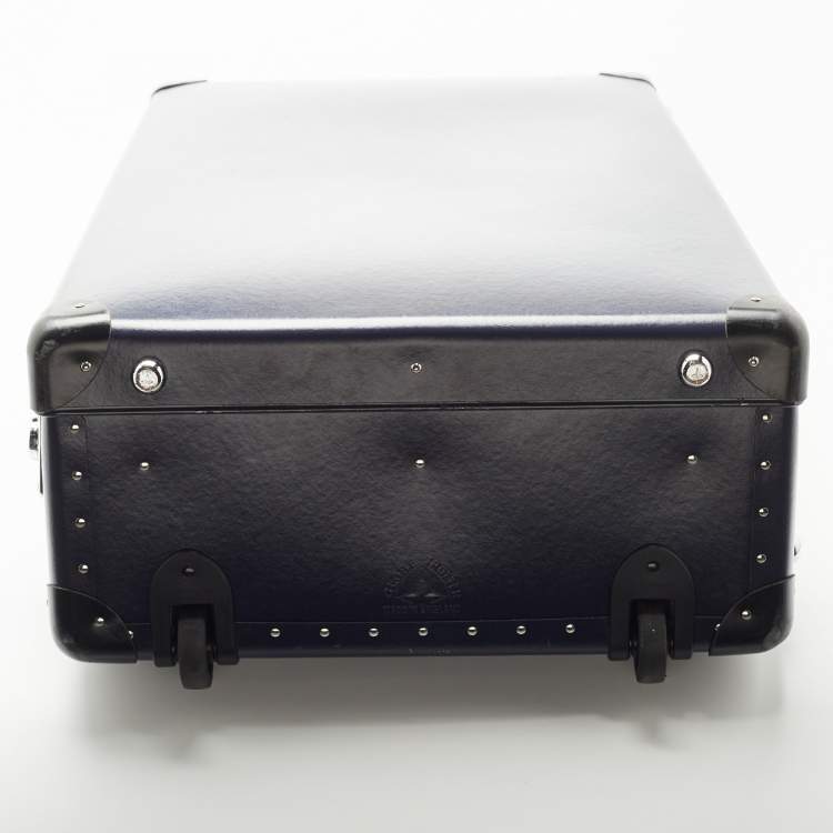 Pre Owned Globe-Trotter Navy Blue Fibreboard Large 2 Wheels Check-In Suitcase 