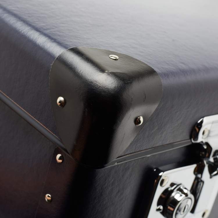 Pre Owned Globe-Trotter Navy Blue Fibreboard Large 2 Wheels Check-In Suitcase 