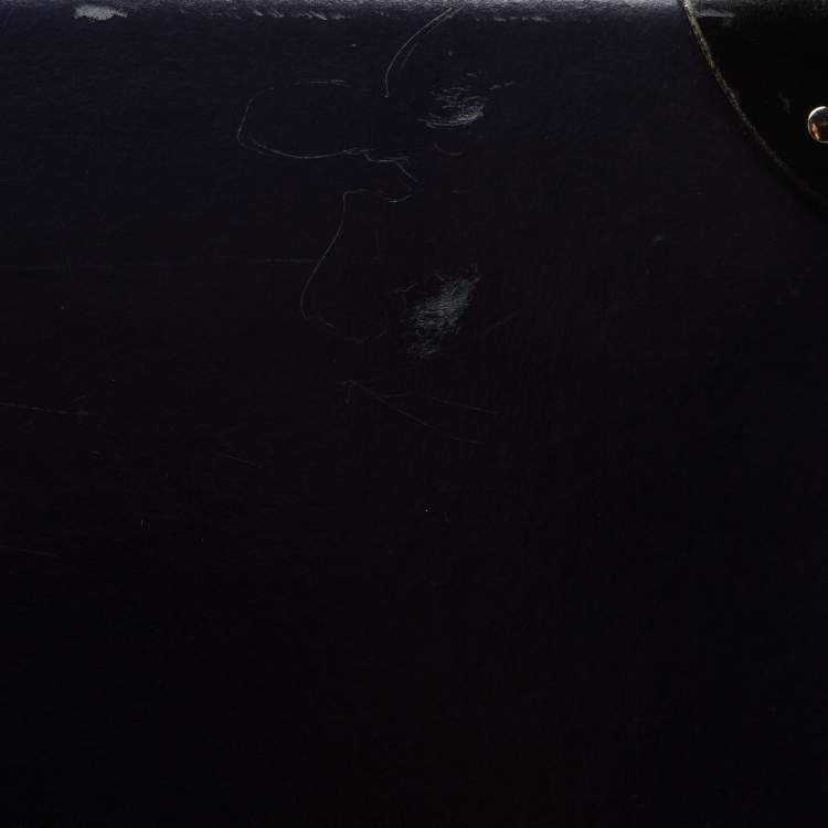 Pre Owned Globe-Trotter Navy Blue Fibreboard Large 2 Wheels Check-In Suitcase 