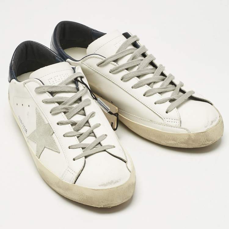 Pre Owned Golden Goose White Leather Super Star Sneakers Size 41