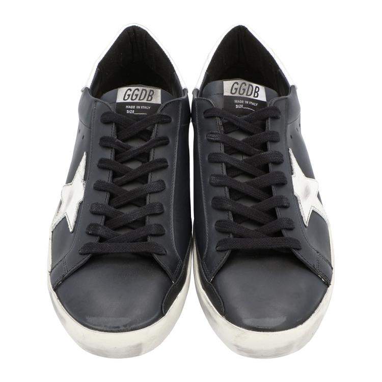 Pre Owned Golden Goose Black Superstar Classic Sneakers Size 44
