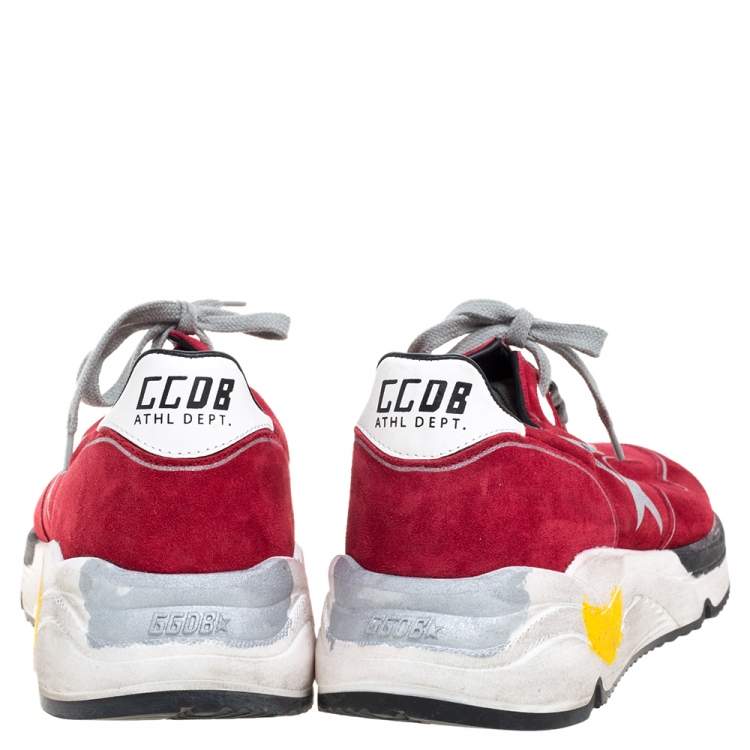Pre Owned Golden Goose Red Suede Chunky Low Top Sneakers Size 41