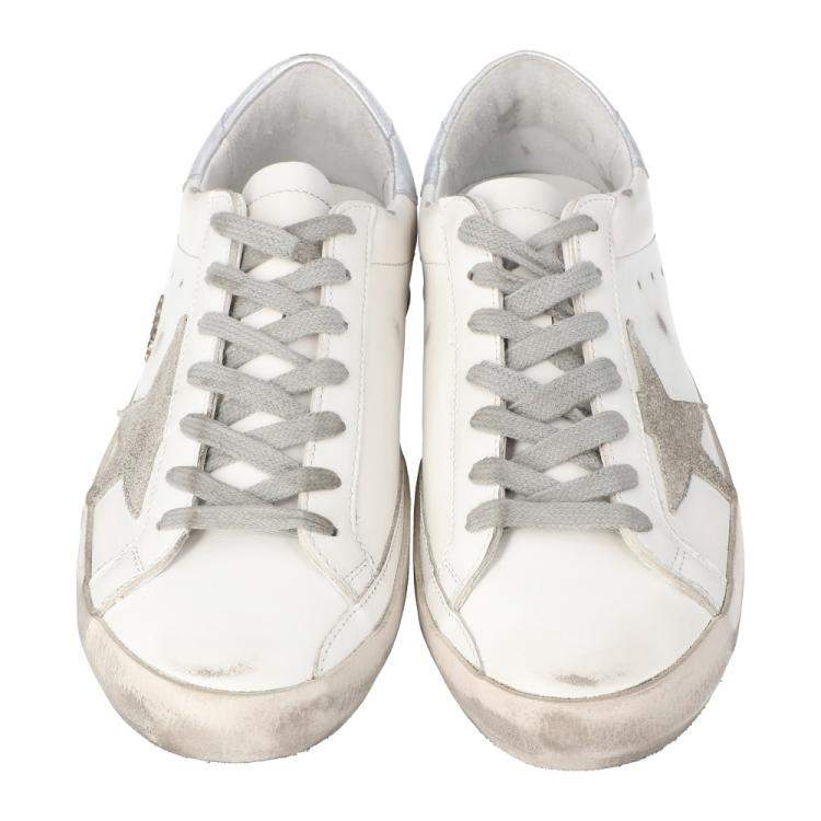 Pre Owned Golden Goose White Superstar Sneakers Size 42