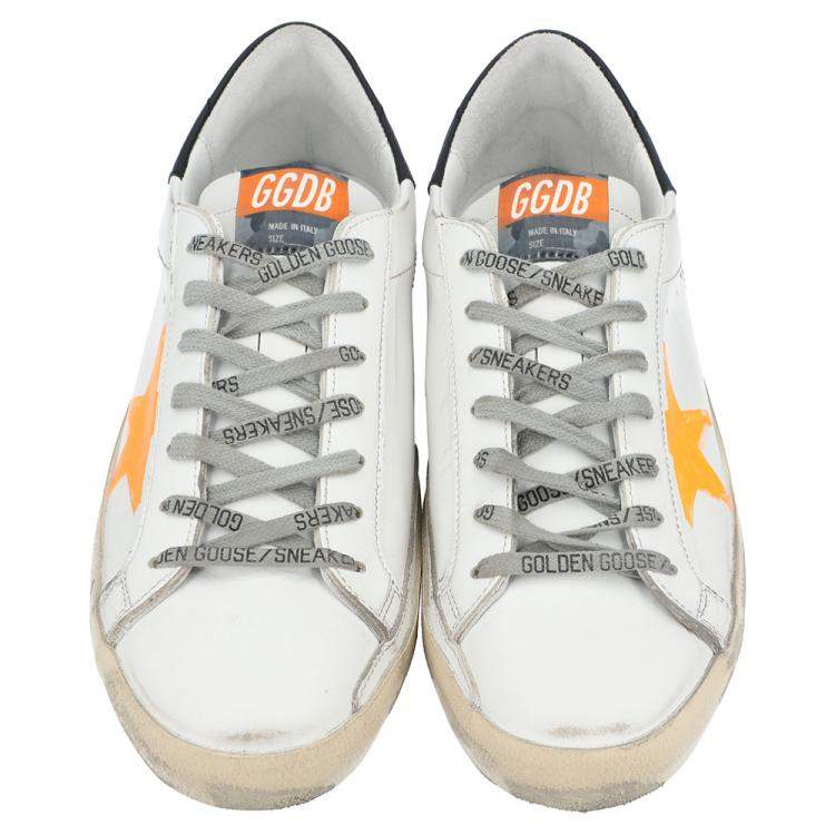 Pre Owned Golden Goose White/Yellow Superstar low-top sneakers Size EU 43