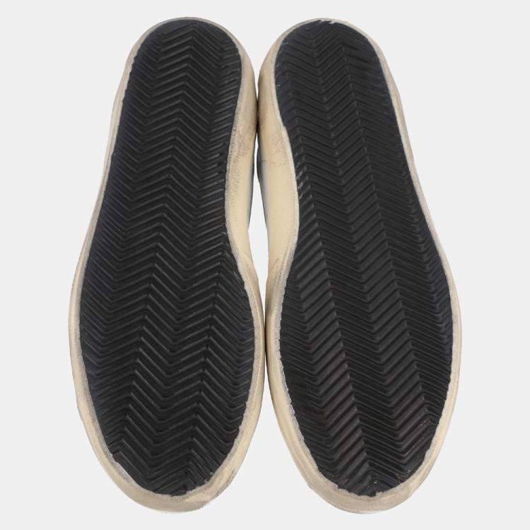 مملوكة مسبقًا Golden Goose White/Green Leather Superstar Sneaker Size EU 46