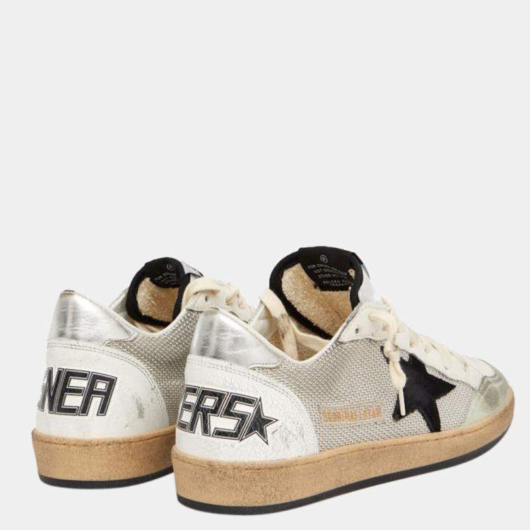 مملوكة مسبقًا Golden Goose White/Black Ball Star Sneakers Size EU 42