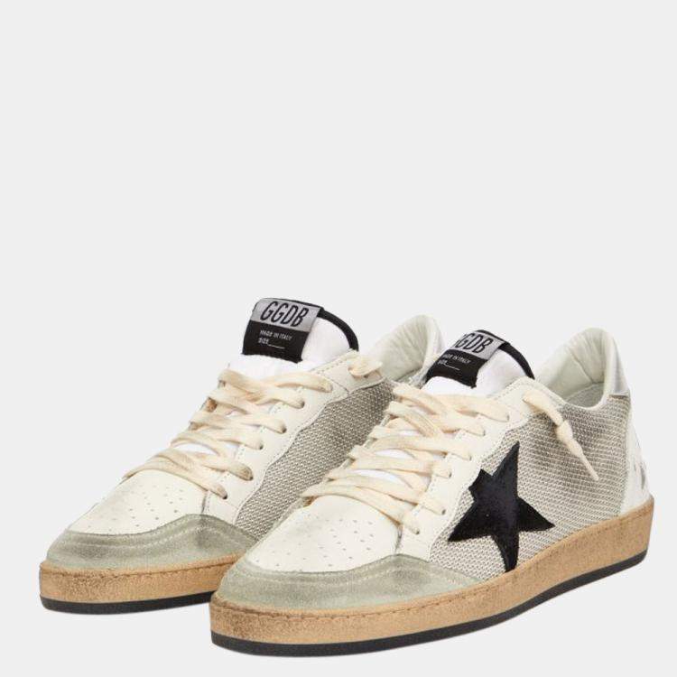 مملوكة مسبقًا Golden Goose White/Black Ball Star Sneakers Size EU 42