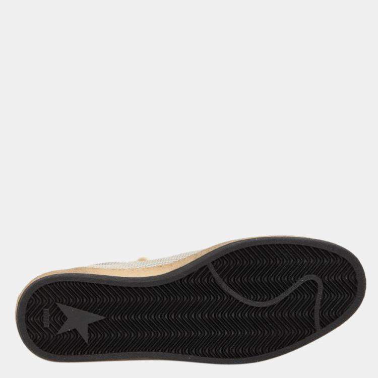 مملوكة مسبقًا Golden Goose White/Black Ball Star Sneakers Size EU 42