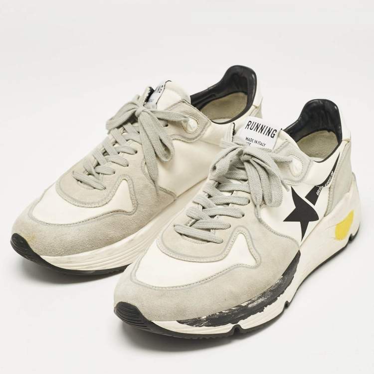 Pre Owned Golden Goose Grey Leather and Suede Low Top Sneakers Size 41