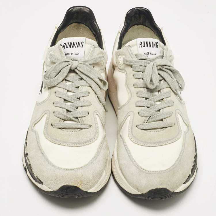 Pre Owned Golden Goose Grey Leather and Suede Low Top Sneakers Size 41