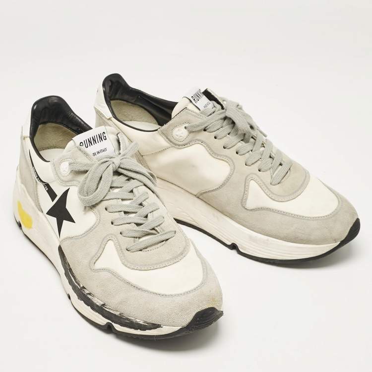 Pre Owned Golden Goose Grey Leather and Suede Low Top Sneakers Size 41