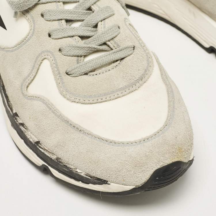 Pre Owned Golden Goose Grey Leather and Suede Low Top Sneakers Size 41
