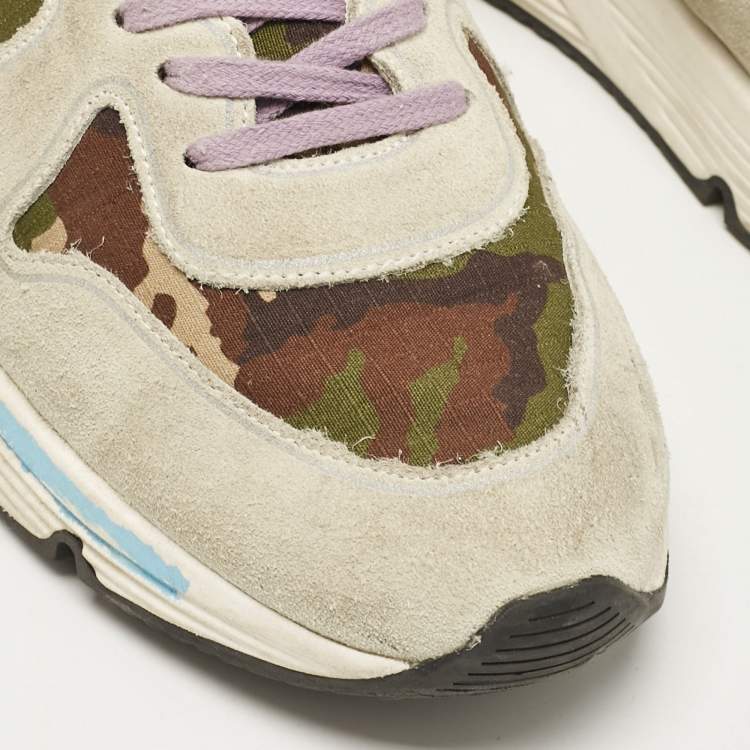 Pre Owned Golden Goose Multicolor Canvas and Suede Low Top Sneakers Size 43