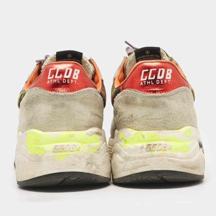 Pre Owned Golden Goose Multicolor Canvas and Suede Low Top Sneakers Size 43