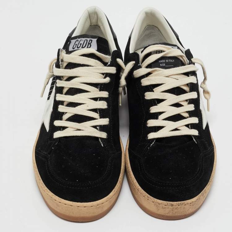 مملوكة مسبقًا Golden Goose Black Suede and Mesh Stardan Low Top Sneakers Size 43