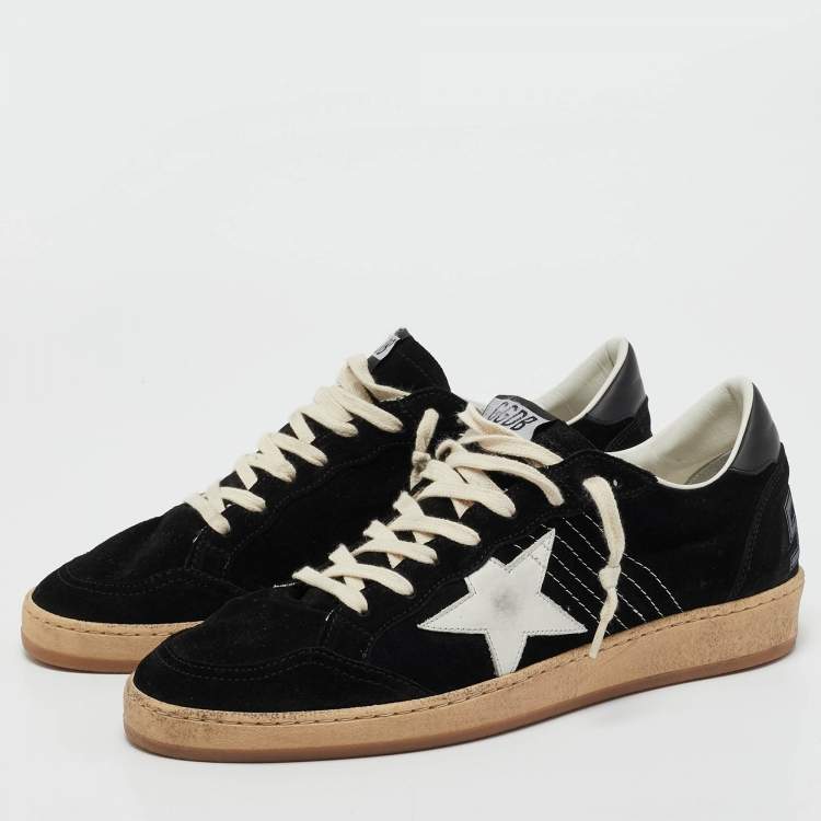 مملوكة مسبقًا Golden Goose Black Suede and Mesh Stardan Low Top Sneakers Size 43