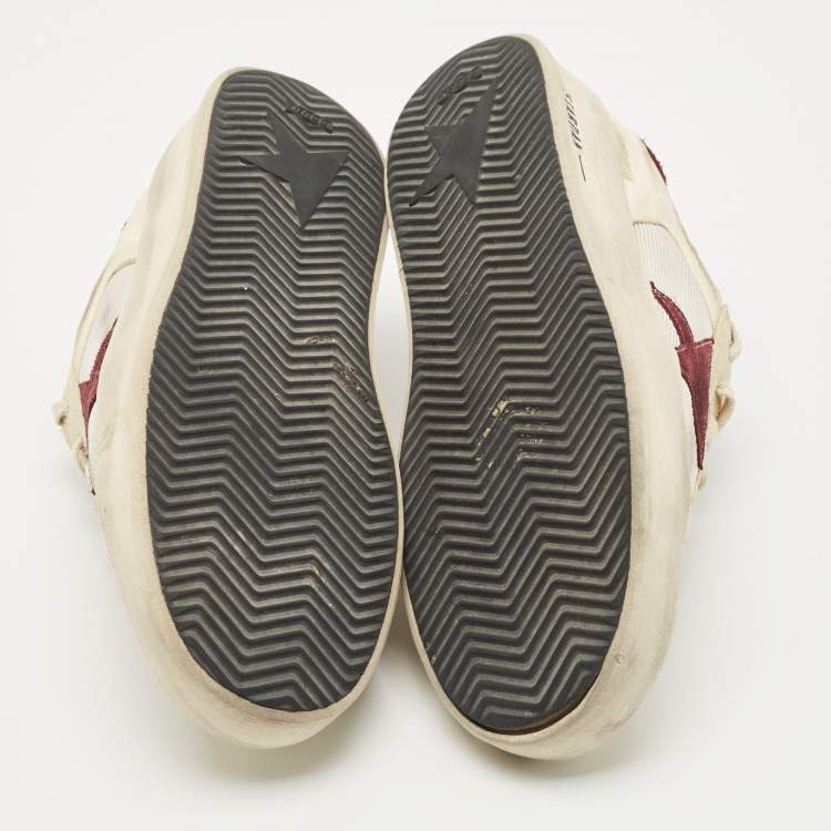 Pre Owned Golden Goose White/Purple Suede and  Leather Stardan Lace Up Sneakers Size 43