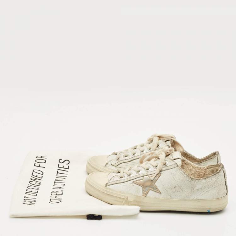 Pre Owned Golden Goose Two Tone Leather Super Star Sneakers Size 39