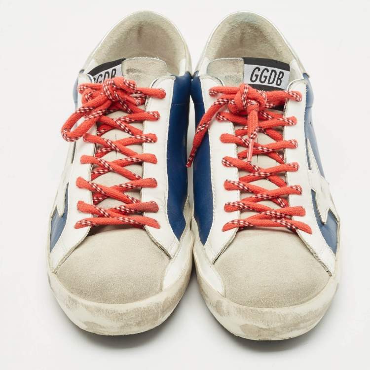 Pre Owned Golden Goose Multicolor Leather And Suede Superstar Low Top Sneakers Size 42