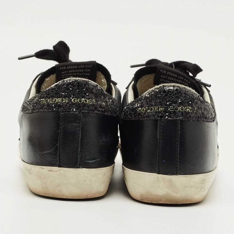 Pre Owned Golden Goose Black Suede and Leather Superstar Low Top Sneakers Size 39